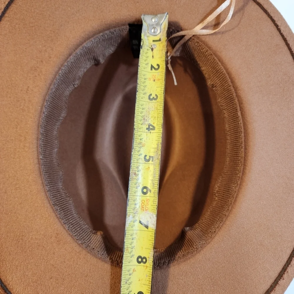 Women's Tan  Fedora Hat Cotton Blend